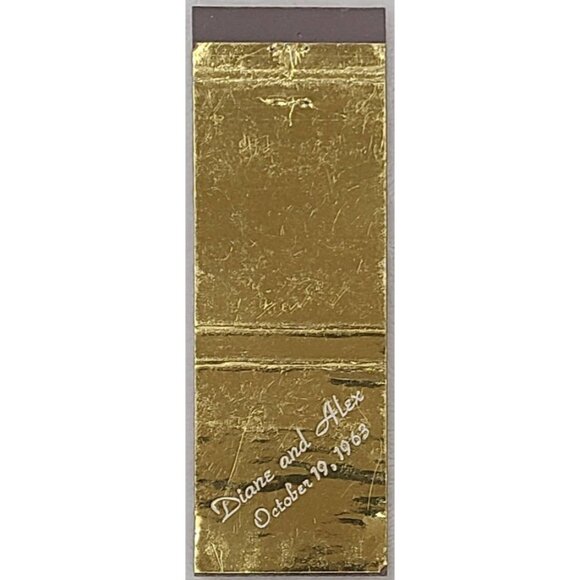 Other - Vintage Front Strike Matchbook Cover Wedding Matchbook Diane & Alex October 1963
